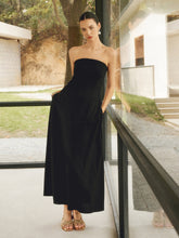 Leinenmischungen Basic Taschen Tube Langes Kleid